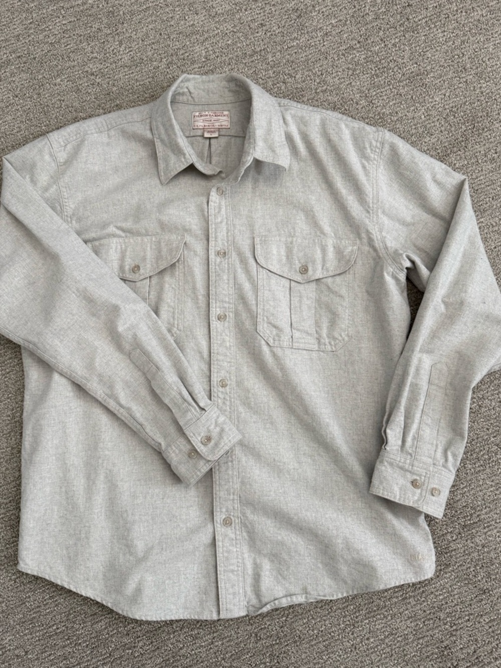 Filson Alaskan Guide Shirt Light Grey EUC